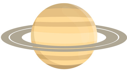 Saturn Planet Illustration – Ringed Gas Giant in the Solar System © Kout Yoe