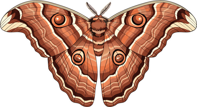 Giant Atlas Moth Illustration for Entomology and Wildlife Design