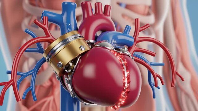 3D Cartoon Visualization of the Heart as a Friendly Water Pump Machine