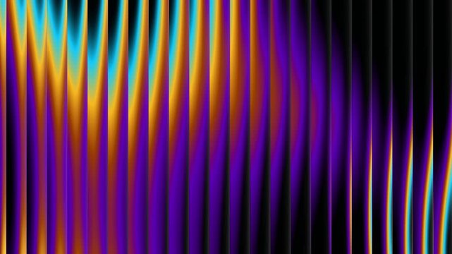 Reeded Glass Gradient Animation on Black Background Abstract Refraction Wave Motion Graphic with Colorful Light Distortion