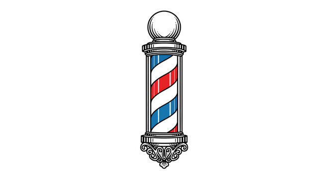 Vintage barber shop pole illustration isolated on white background