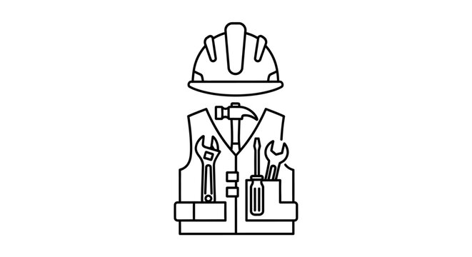 Lego figure construction worker with tools.