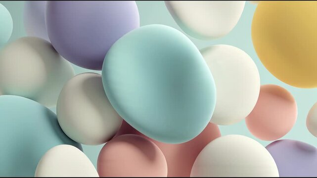 3D Abstract Spheres, Soft Color Background