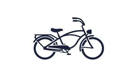 Fototapeta premium A stylized illustration of a cruiser bicycle on a white background.