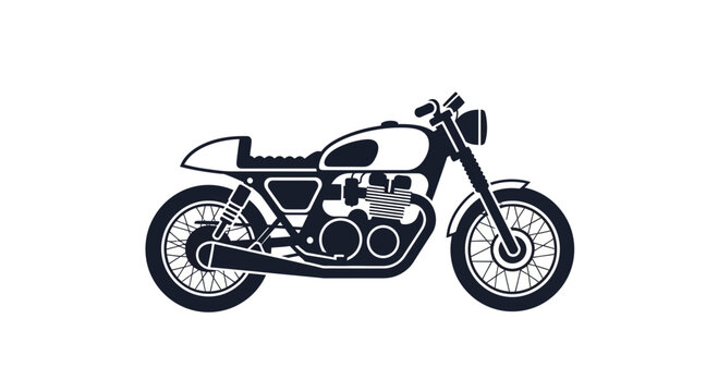 Vintage motorcycle illustration on a white background.