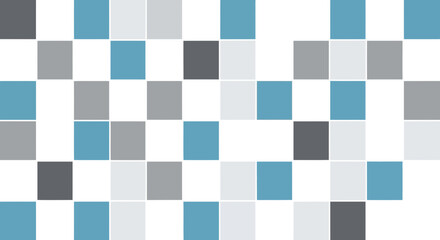 Fototapeta premium Geometric pattern of squares in blue gray and white.