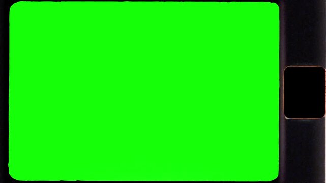 Super 8mm film strip frame with green screen overlay