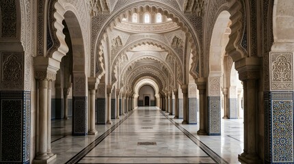 Obraz premium Interior view of Hassan II Mosque in Casablanca, Morocco.