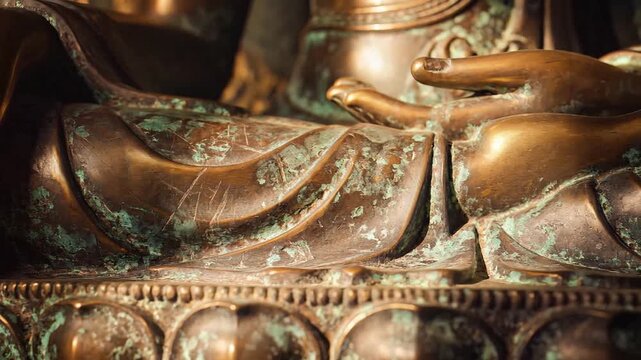 Buddha Purnima Celebration Featuring A Close Up Shot Of Bronze Statue