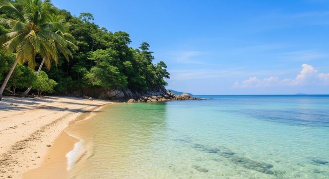 Tropical beach coastline landscape