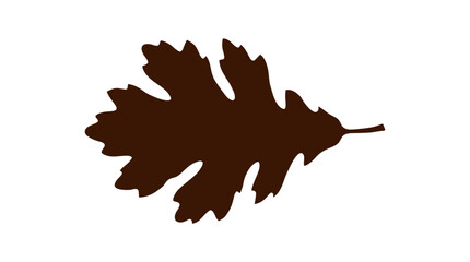 Naklejka premium Minimalist Oak Leaf Silhouette Vector Illustration with Detailed Edges and Flat Design Style