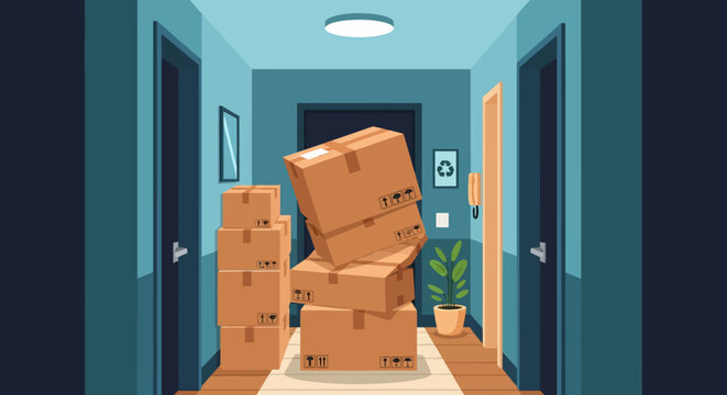 Brown Cardboard Moving Boxes.