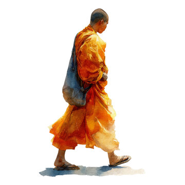 Buddhism - theravada watercolor object isolated png.