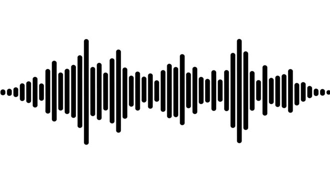 Abstract audio waveform visualization representing digital sound waves and frequency patterns across a composition.