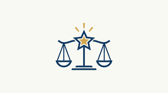 Justice Scales With a Star Law and Order Concept