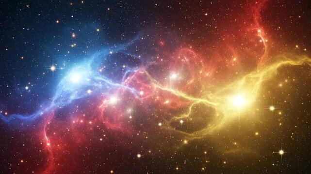 Vibrant colorful nebula in space.