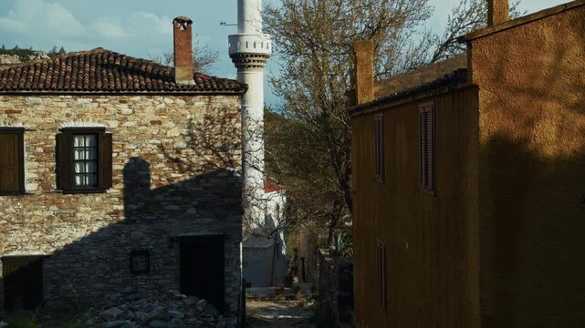 Nostalgic Scene Of Greek Houses In Domatia Soke District