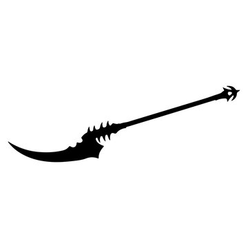 Silhouette of a Fantasy Scythe Weapon.