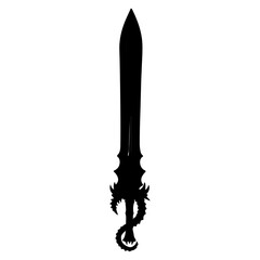 Fototapeta premium Silhouette of a Dragon Sword.