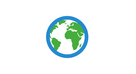 Fototapeta premium Minimalist world globe illustration with a blue circle outline on a white background design