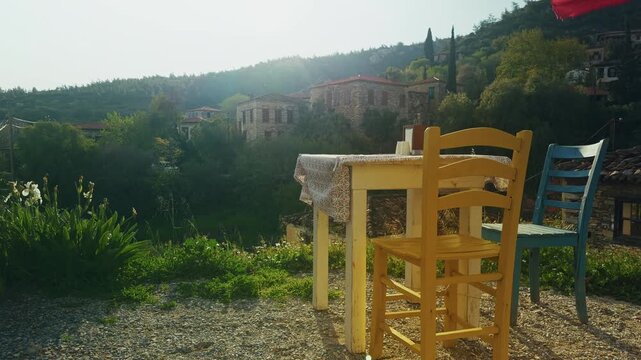 Nostalgic Scene Of Greek Houses In Domatia Soke District