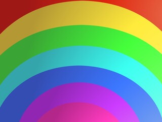 Fototapeta premium Colorful rainbow arch background with vibrant concentric curved layers and soft lighting effect