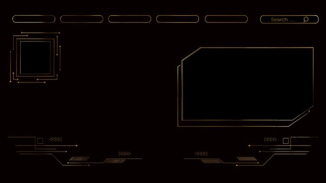 golden frame landing page technology green screen background