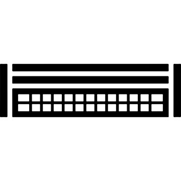 Black and white keyboard key vector icon, computer keyboard button, flat design element, typing key symbol
