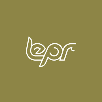 Elegant white logo design for a brand called lepr.