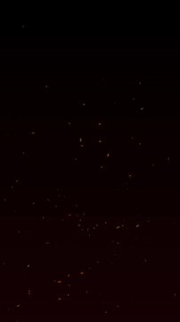Fire spark realistic rising up effect embers particles editing overlay video suitable for creating dramatic atmospheric scenes, visual effects, and intense backgrounds.
