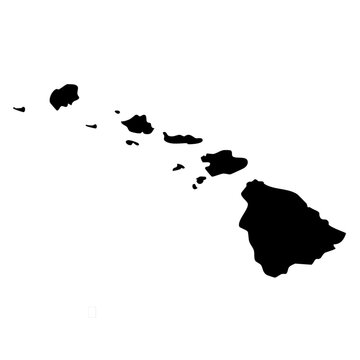 Minimalist Hawaii map icon with clean lines, perfect for travel, geography, and navigation design