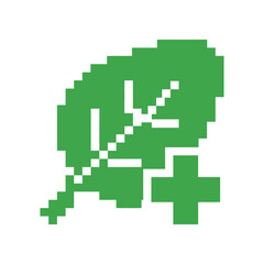 Fototapeta premium Green leafy icon represents a health symbol on a screen