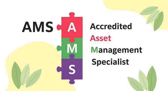 A m s accredited asset management specialist puzzle pieces and text