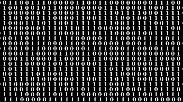 Binary code pattern on black background