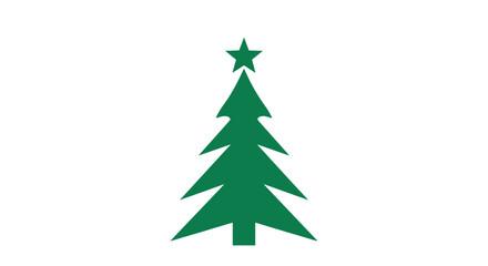 Fototapeta premium Green Christmas Tree with Star.