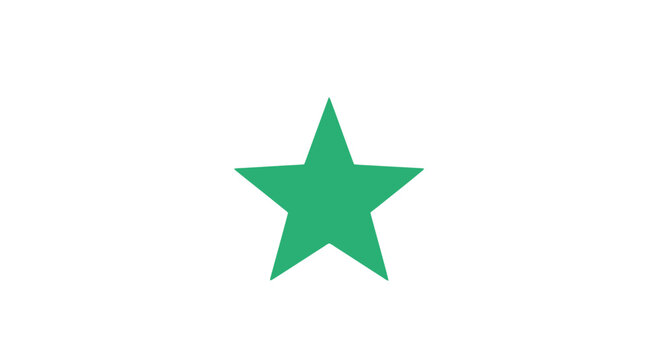 Green Star Shape Icon Symbol.
