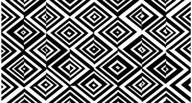 Seamless black and white chevron zigzag pattern with optical illusion geometric op art vector background