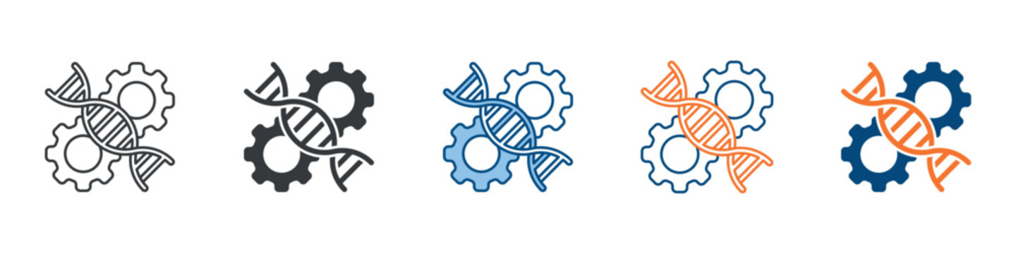 Genetics Engineering Icon Set Multiple Style Collection