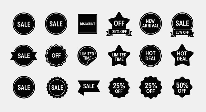 Black Friday sale discount labels 1.
