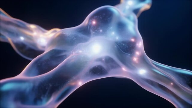Glowing Neural Network Abstract Texture Background with Copy Space