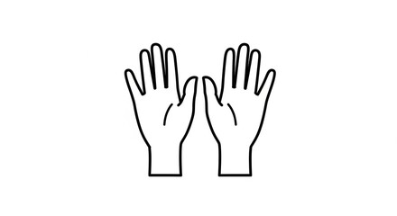 Fototapeta premium Open Hands Icon, Palm Up, Symbolizing Giving, Receiving, Help, Support, Openness