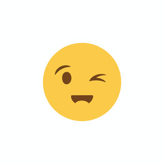 Fototapeta premium Playful Winking Emoji Expressing Fun and Friendly Emotions