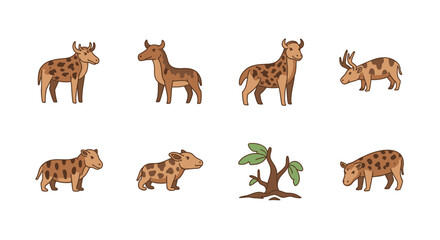 Obraz premium Group of Deer and Small Tree.