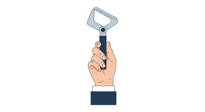 Hand Holding Skinfold Caliper for Body Fat Measurement and Fitness Assessment Illustration