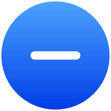 Circular blue button icon with a minus sign for delete actions