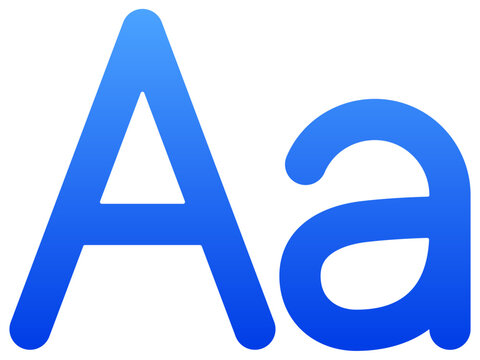 Solid blue typography icon for text lettering and font design