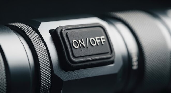Close-up of a flashlight power button.