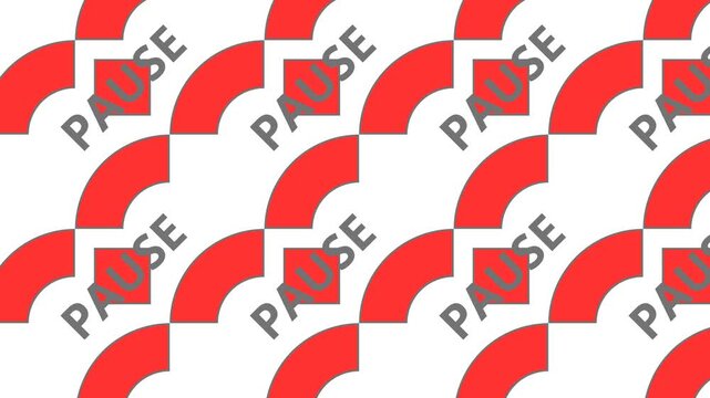 A seamless loop of stylized circles in red and white. The repeating design creates a dynamic background.