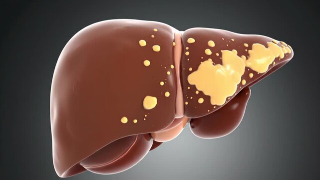 3D Medical Animation Showing Progression of Fatty Liver Disease NAFLD