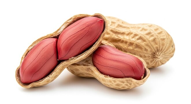 Close-up of fresh peanuts in their shells, ready to eat.